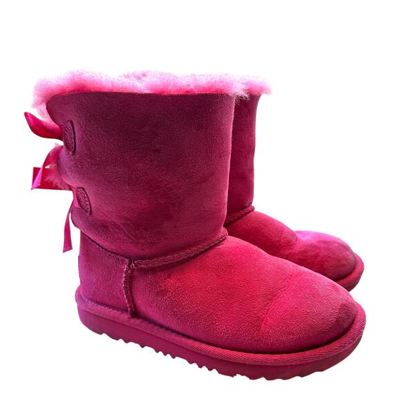 UGG Kids Bailey Bow II Boot Pink Size 13 - Picture 1 of 7